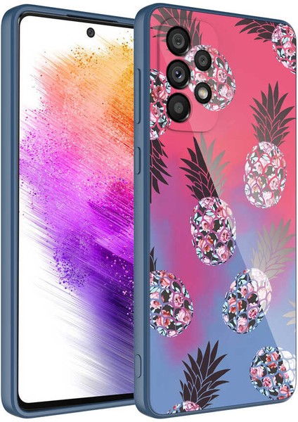 Samsung Galaxy A73 Kılıf Kamera Korumalı Bulut Desenli Renkli Sert Parlak Silikon Kapak (Epoksi)