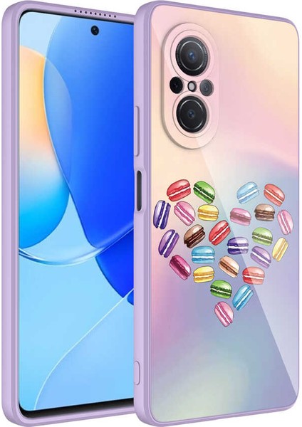 Huawei Nova 9 Se Kılıf Kamera Korumalı Bulut Desenli Renkli Sert Parlak Silikon Kapak (Epoksi)