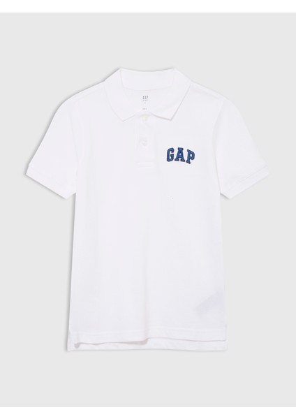 Erkek Çocuk Beyaz Gap Logo Polo Yaka T-Shirt