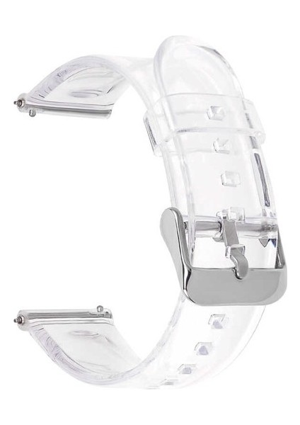 Samsung Galaxy Watch 6 44MM Kordon Metal Tokalı Şeffaf Silikon Krd 13 Renksiz