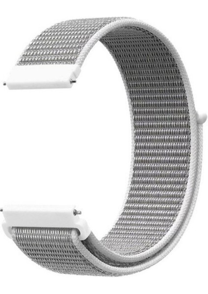 Samsung Galaxy Watch 6 Classic 47MM Kordon Cırtcırt Kumaş Ayarlanabilir Beyaz