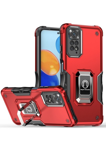Manyetik Standlı Xiaomi Redmi Note 11 Tampon Telefon Kılıfı Için Telefon Kılıfı (Yurt Dışından)