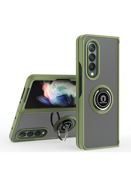 Samsung Galaxy Z Fold3 Telefon Kılıfı Standlı Şeffaf Tampon Telefon Kılıfı Kapağı (Yurt Dışından)