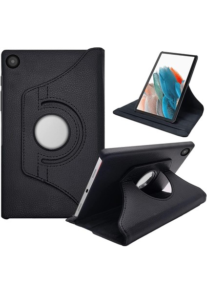 Samsung Galaxy Tab A8 Lte SM-X207 Kılıf 360 Dönerli Standlı Kapaklı + Temperli Cam Ekran Koruyucu modelleri