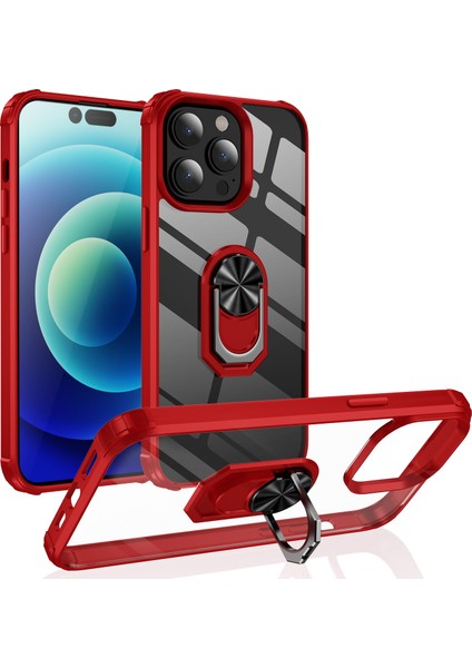 iPhone 14 Plus Için Telefon Kılıfı Halka Tutuculu Şeffaf Telefon Kılıfı Kapağı (Yurt Dışından)