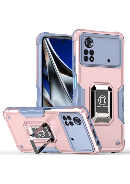 Manyetik Standlı Xiaomi Poco X4 Pro 5g Tampon Telefon Kılıfı Için Telefon Kılıfı (Yurt Dışından)