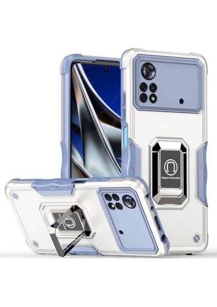 Manyetik Standlı Xiaomi Poco X4 Pro 5g Tampon Telefon Kılıfı Için Telefon Kılıfı (Yurt Dışından)