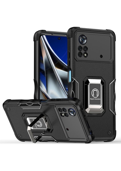 Manyetik Standlı Xiaomi Poco M4 Pro 4g Tampon Telefon Kılıfı Için Telefon Kılıfı (Yurt Dışından)