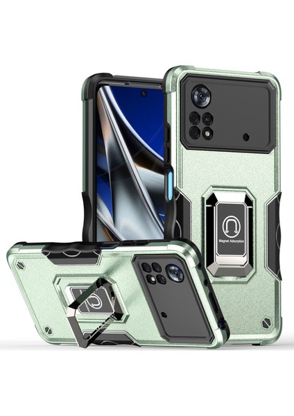 Manyetik Standlı Xiaomi Poco X4 Pro 5g Tampon Telefon Kılıfı Için Telefon Kılıfı (Yurt Dışından)