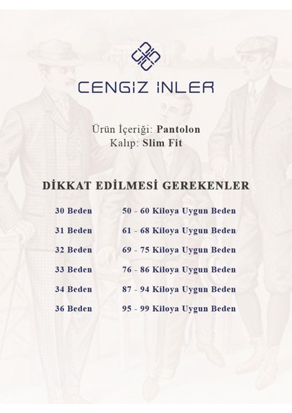 Cengiz İnler Düz Slim Fit Erkek Kumaş Pantolon