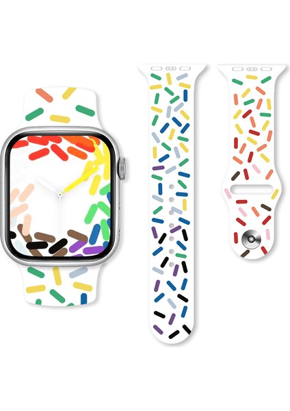 Apple Watch Series 3 4 5 44MM Kordon Silikon Pride Spor Pozitif Renkler SC10 Beyaz fiyatları