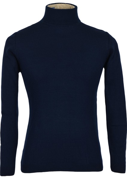 Yarım Balıkçı Düz Slim Fit Erkek Triko