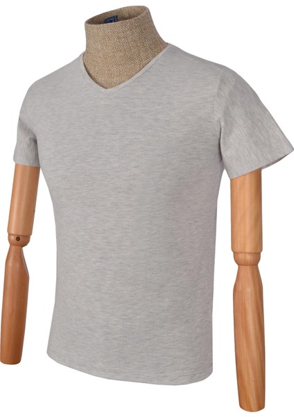 V Yaka Düz Slim Erkek T-shirt fiyatları