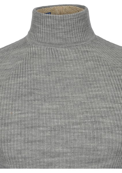 Yarım Balıkçı İnce Fitil Slim Fit Erkek Triko