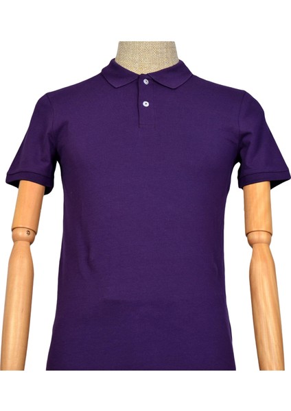 Polo Yaka Düz Slim Erkek T-shirt