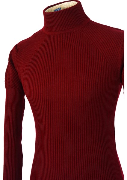 Yarım Balıkçı İnce Fitil Slim Fit Erkek Triko