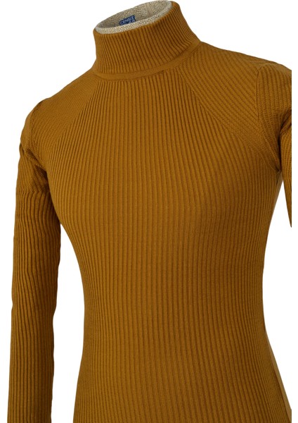Yarım Balıkçı İnce Fitil Slim Fit Erkek Triko