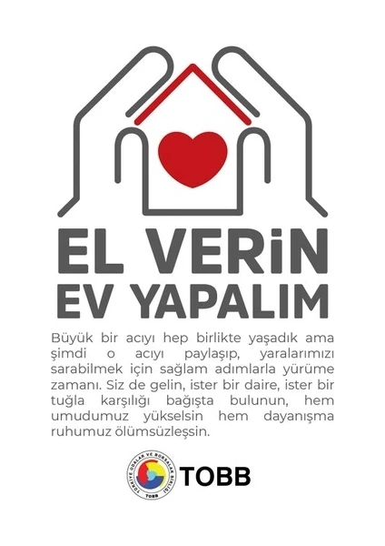 Türkiye Odalar ve Borsalar Birliği El Verin Ev Yapalım Dijital Destek Kartı 250 Tl