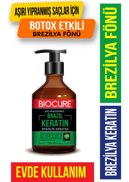 Kıvırcık Dalgalı ve Hacimli Saçlar Için Saç Düzleştirici Keratin Bakımı Brezilya Fönü 500ml