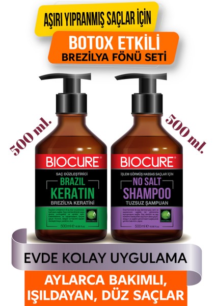 Tuzsuz Şampuan + Biocure Brezilya Keratin