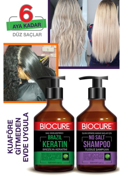 Tuzsuz Şampuan + Biocure Brezilya Keratin