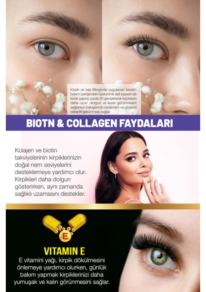 Biotin & Collagen & Keratin + E Vitaminli Kaş Kirpik Serumu / 12 Ml. fırsatları