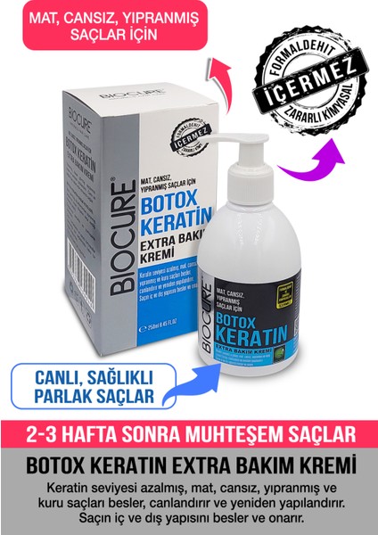 Botoks Keratin Extra Saç Bakım Kremi Hair Botox / 250 ml.