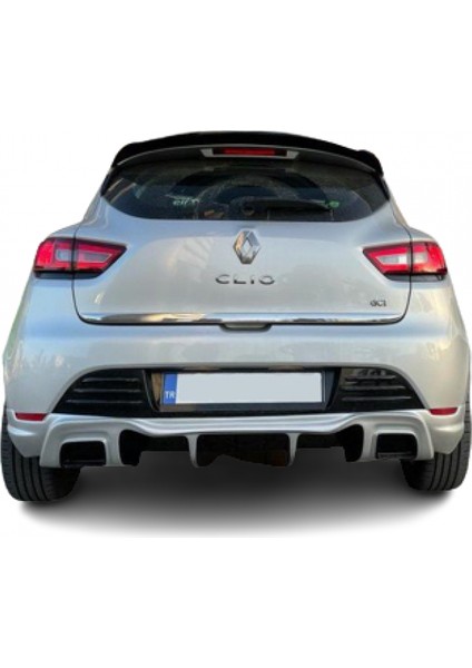 Renault Clio 4 (2012-2019) Rs Style Egzoz Görünümlü Arka Tampon Eki - Difüzör (Plastik)