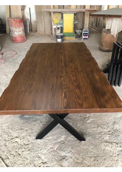 Koyu Ceviz Kütük Salon Masası 85X140.CM