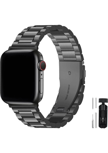 Apple Watch 38MM 40MM 41MM 1 2 3 4 5 6 7 8 Se Seri Paslanmaz Çelik Kordon ve Ayarlama Aparatı
