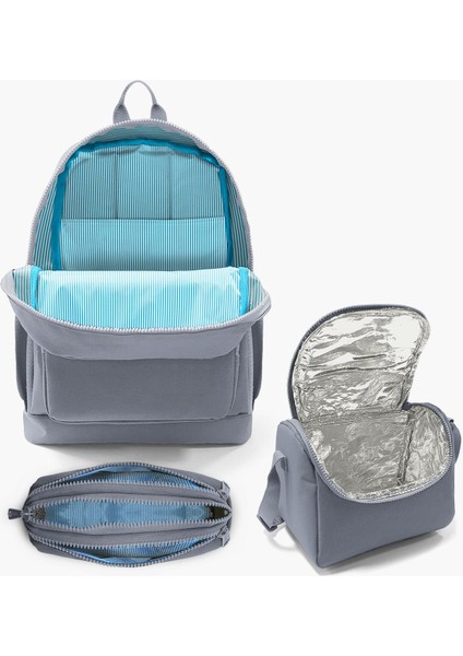Coral High Kids Siyah Gri Dinozor Desenli 3’lü Okul Çanta Seti Set 23744-MİX3