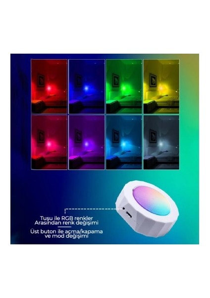 RGBTekne Için Mıknatıslı Dokunmatik LED Atmosfer Lamba (Renk Seçenekli)