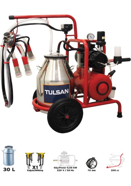 Klasik Tip Tek Sağım Süt Sağma Makinesi