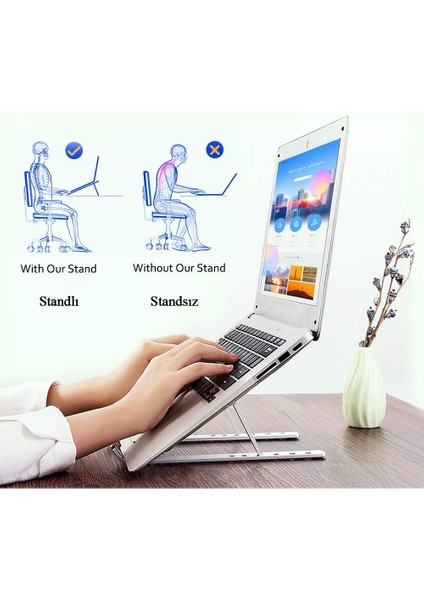 Alüminyum Alaşım Ayarlı Laptop Macbook Notebook Yükseltici Tutucu Ayaklık fırsatları