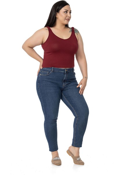 Büyük Beden Askıları Büzgülü Drapeli Crop Bordo Body fırsatları