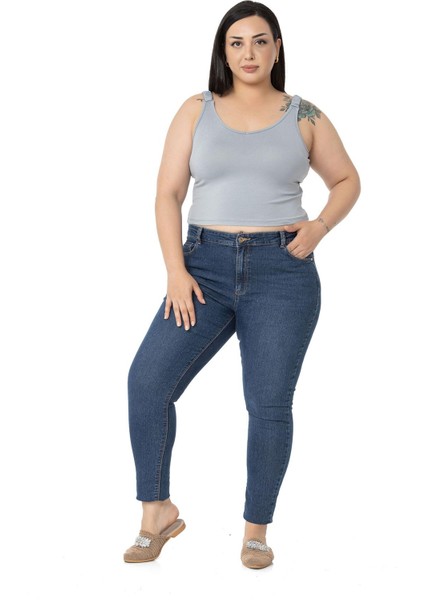 Büyük Beden Askıları Büzgülü Drapeli Crop Gri Body fiyatları