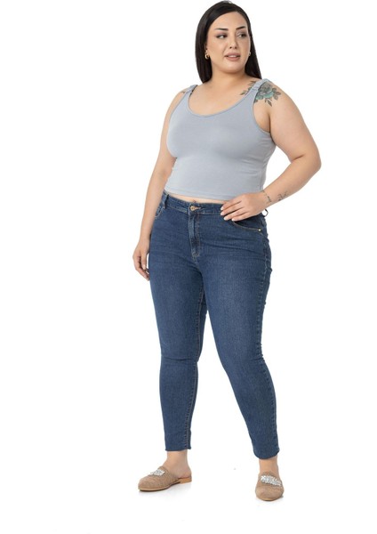 Büyük Beden Askıları Büzgülü Drapeli Crop Gri Body fırsatları