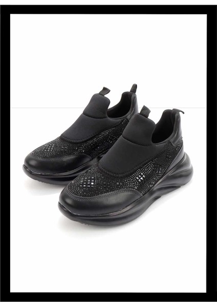 Siyah Streç Kadın Sneaker K01234031017