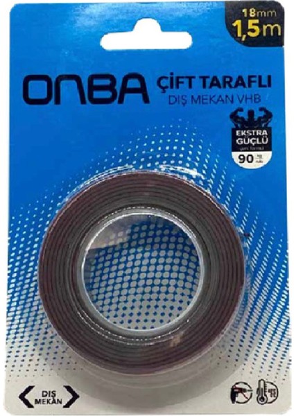 90 Kg Çift Taraflı Ekstra Güçlü Çok Amaçlı Tamir Silikon Bant Dış Mekan Montaj Bandı 18 mm x 1,5 mt