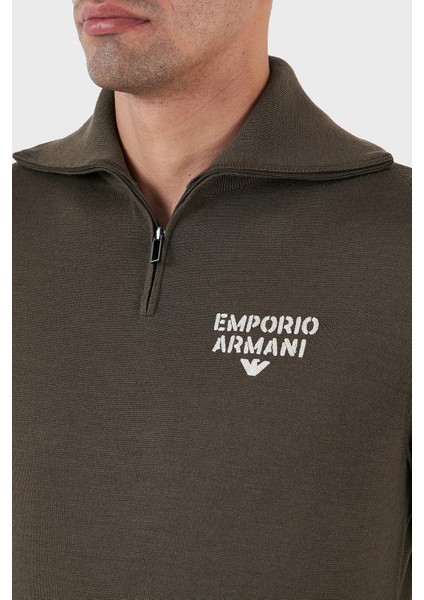 Emporio Armani Yünlü Regular Fit Fermuarlı Dik Yaka Kazak Erkek Kazak 6R1MXF 1mnfz F440