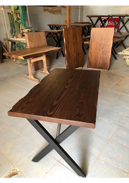 Ceviz Rengi Kütük Cafe Masası Modelleri 70X110.CM fiyatları