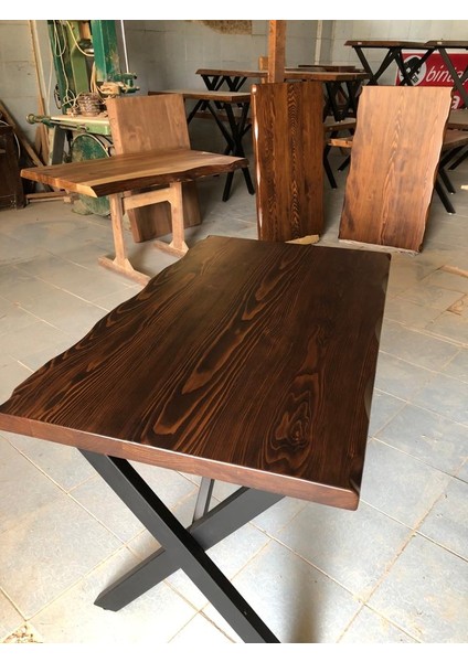 Ceviz Rengi Kütük Cafe Masası Modelleri 70X110.CM fırsatları