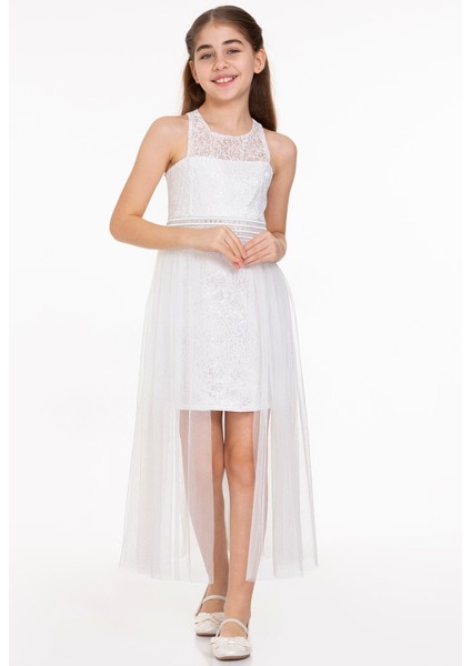 AHENGİM KIZ ÇOCUK ABİYE KIZ İNCİ TAŞLI TÜLLÜ KIZ ABİYE AK2229 modelleri