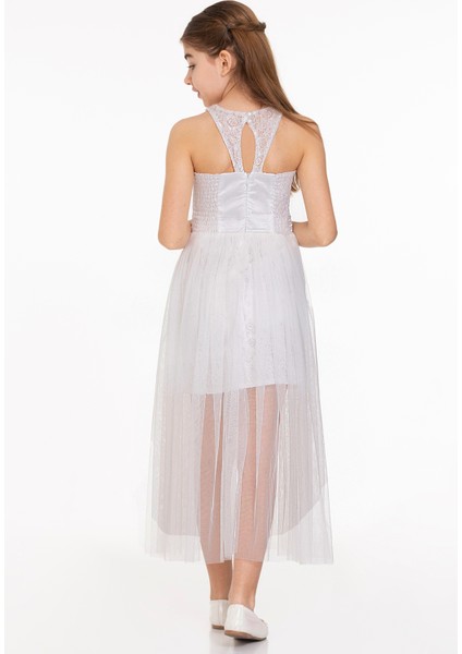 AHENGİM KIZ ÇOCUK ABİYE KIZ İNCİ TAŞLI TÜLLÜ KIZ ABİYE AK2229 indirimleri