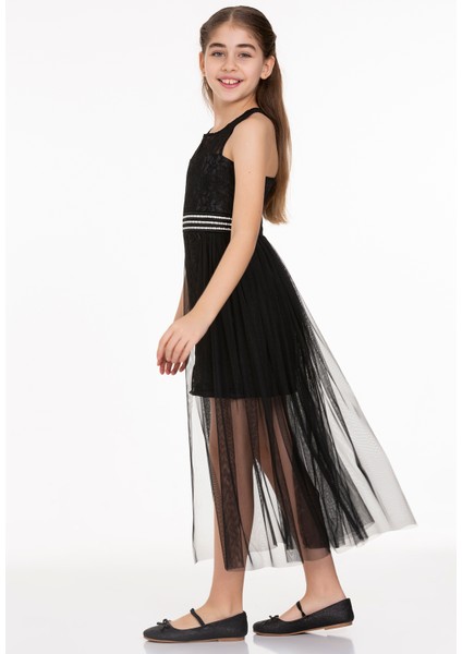 AHENGİM KIZ ÇOCUK ABİYE KIZ İNCİ TAŞLI TÜLLÜ KIZ ABİYE AK2229 fiyatları