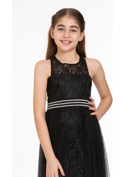 AHENGİM KIZ ÇOCUK ABİYE KIZ İNCİ TAŞLI TÜLLÜ KIZ ABİYE AK2229 indirimleri