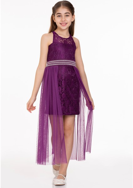 AHENGİM KIZ ÇOCUK ABİYE KIZ İNCİ TAŞLI TÜLLÜ KIZ ABİYE AK2229