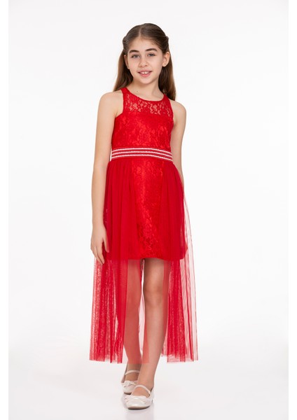 AHENGİM KIZ ÇOCUK ABİYE KIZ İNCİ TAŞLI TÜLLÜ KIZ ABİYE AK2229