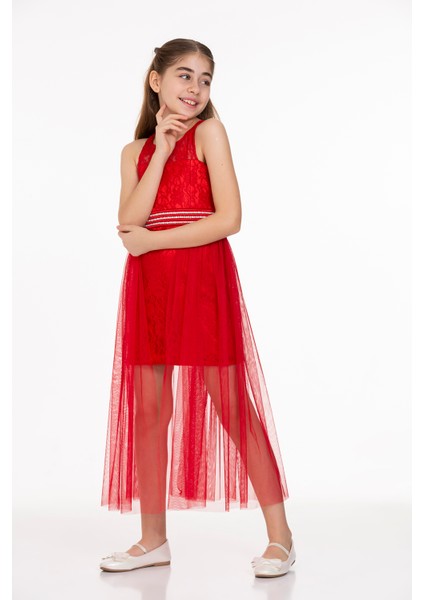 AHENGİM KIZ ÇOCUK ABİYE KIZ İNCİ TAŞLI TÜLLÜ KIZ ABİYE AK2229 modelleri