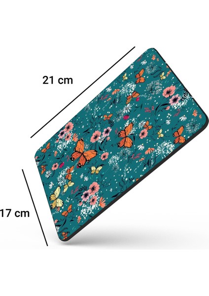 Sonictouch Soimoi Yeşili Turuncu Kelebekli Kaydırmaz Gaming Oyuncu Dikişsiz Mouse Pad/ped 17X21CM modelleri